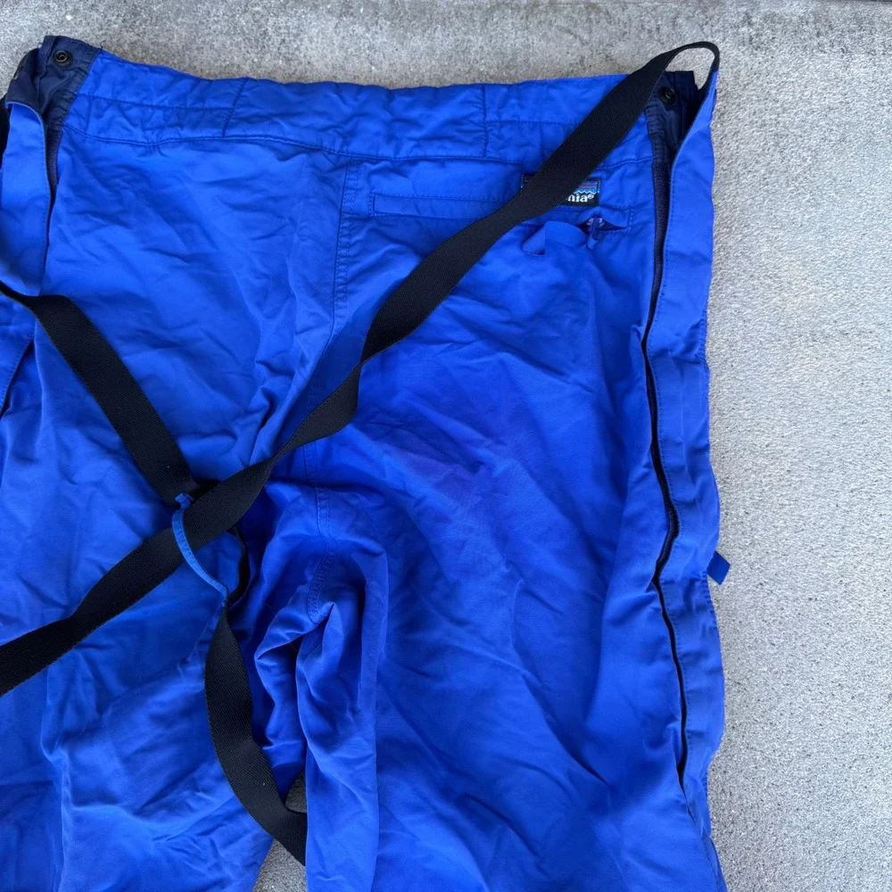Patagonia Mens Blue Snow Ski Pants Suspenders Size 32 Cobalt Mountain